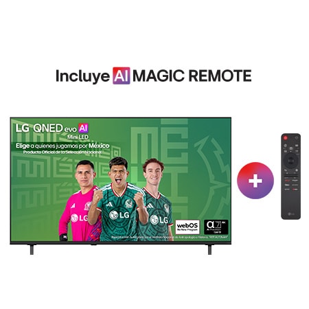 Vista frontal de Pantalla 65 pulgadas LG QNED evo AI Mini LED QNED70 4K SMART TV webOS 2026 65QNED70BSA